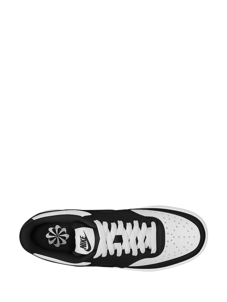 Nike Black/White Court Vision Low Trainers - Image 8 of 12