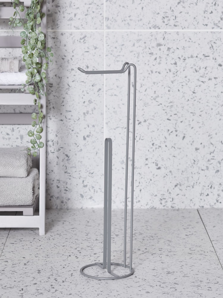 Grey Wire Toilet Roll Holder - Image 2 of 4