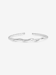 Inicio Silver Tone Textured Heritage Cuff Bracelet - Image 2 of 2