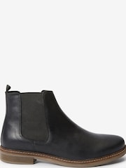 Black Waxy Finish Leather Chelsea Boots - Image 1 of 4