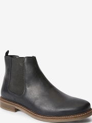 Black Waxy Finish Leather Chelsea Boots - Image 2 of 4