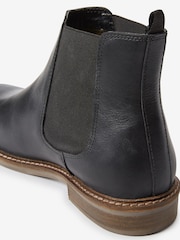 Black Waxy Finish Leather Chelsea Boots - Image 4 of 4