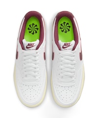 Nike White/Burgundy Court Vision Low Next Nature Trainers - Image 5 of 8