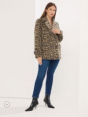 Star by Julien MacDonald Brown Leopard Print Pea Coat - Image 2 of 6