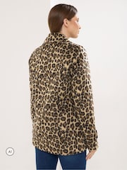Star by Julien MacDonald Brown Leopard Print Pea Coat - Image 3 of 6