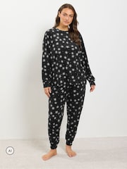Etoile noire - Yours Curve Fleece Pyjama Set - Image 1 de 7