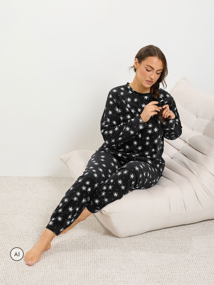 Etoile noire - Yours Curve Fleece Pyjama Set - Image 2 de 7