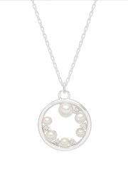 Estella Bartlett Silver Circle Pearl Cubic Zirconia Necklace - Image 1 of 4
