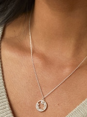 Estella Bartlett Silver Circle Pearl Cubic Zirconia Necklace - Image 3 of 4
