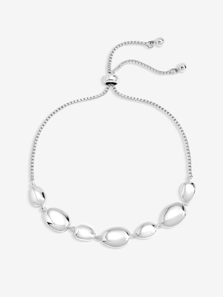 Inicio Silver Tone Pebble Toggle Bracelet - Gift Pouch - Image 1 of 1 Inicio Silver Tone Pebble Toggle Bracelet - Gift Pouch - Image 1 of 1
