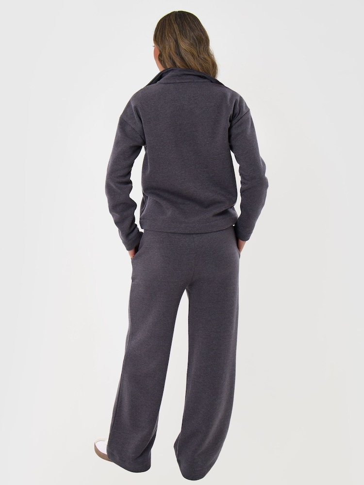 Threadbare Grey Funnel Neck Wide Leg Sweater Set - Image 2 of 5 Threadbare Grey Funnel Neck Wide Leg Sweater Set - Image 2 of 5