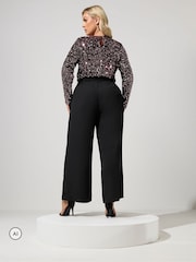 Yours Curve Brown London 2-In-1 Sequin Jumpsuit - Image 2 of 5