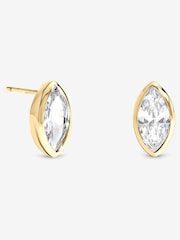 Inicio Navette Bezel Studs Earrings - Attēls 2 no 2