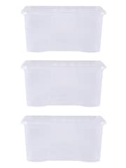 Wham Set of 3 Clear Crystal 60L Storage Boxes and Lids - Image 5 of 6