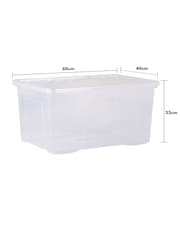 Wham Set of 3 Clear Crystal 60L Storage Boxes and Lids - Image 6 of 6