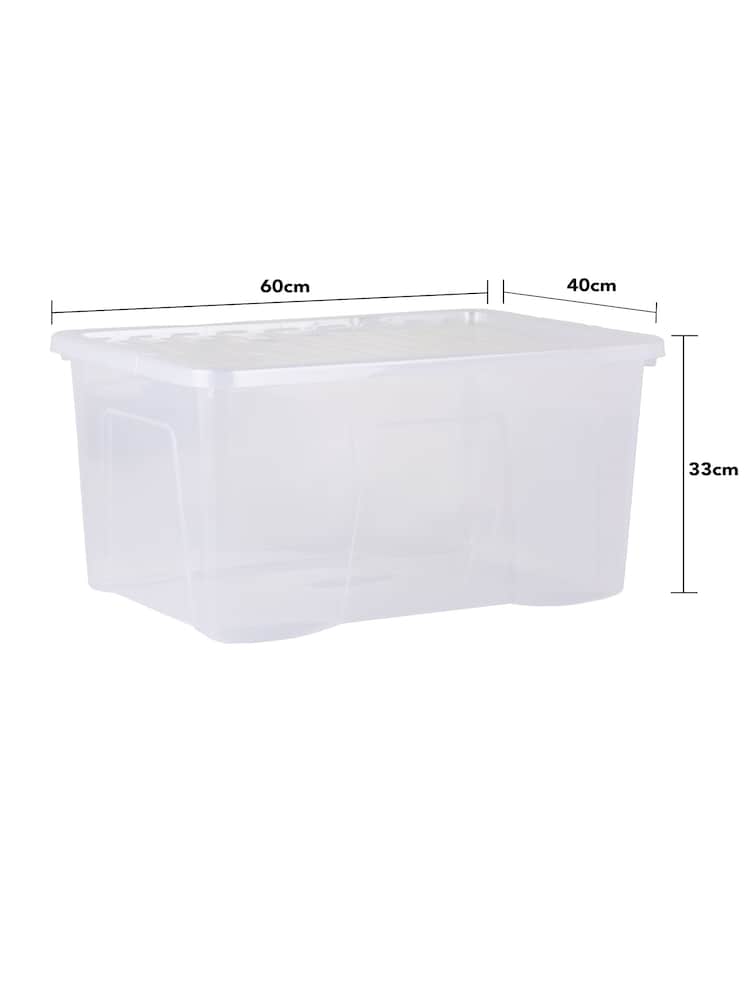 Wham Set of 3 Clear Crystal 60L Storage Boxes and Lids - Image 6 of 6