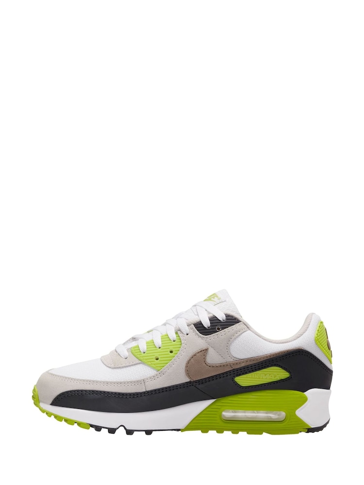 Nike White/Khaki Cyber Air Max 90 Trainers - Image 2 of 4