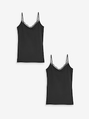 Black Lace Trim Vests 2 Pack - Image 5 of 6