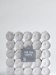 White 100 Unscented Tealight Candles - Image 1 of 1