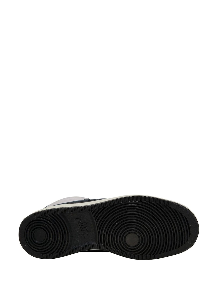 Nike Iron Grey/Navy Court Vision Mid Trainers - Image 4 of 4