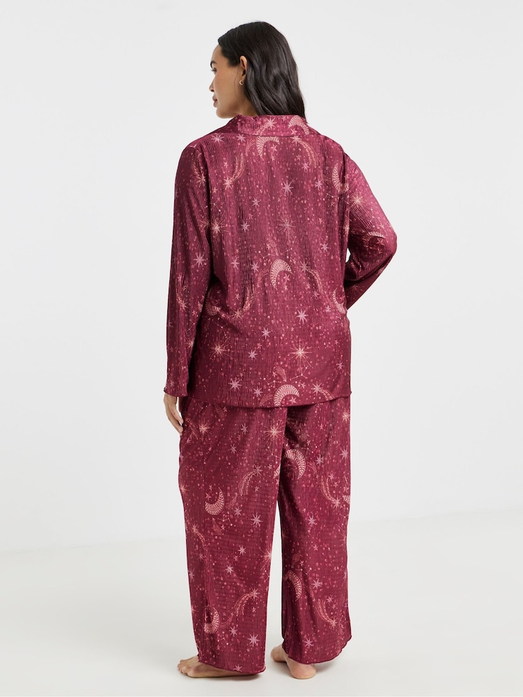 Figleaves Celestial Plisse Button-Through Pyjamas Set - Bild 2 von 4 Figleaves Celestial Plisse Button-Through Pyjamas Set - Bild 2 von 4