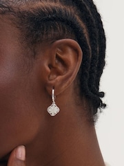 Inicio Silver Tone Mother Of Pearl Clover Earrings - Image 1 of 2