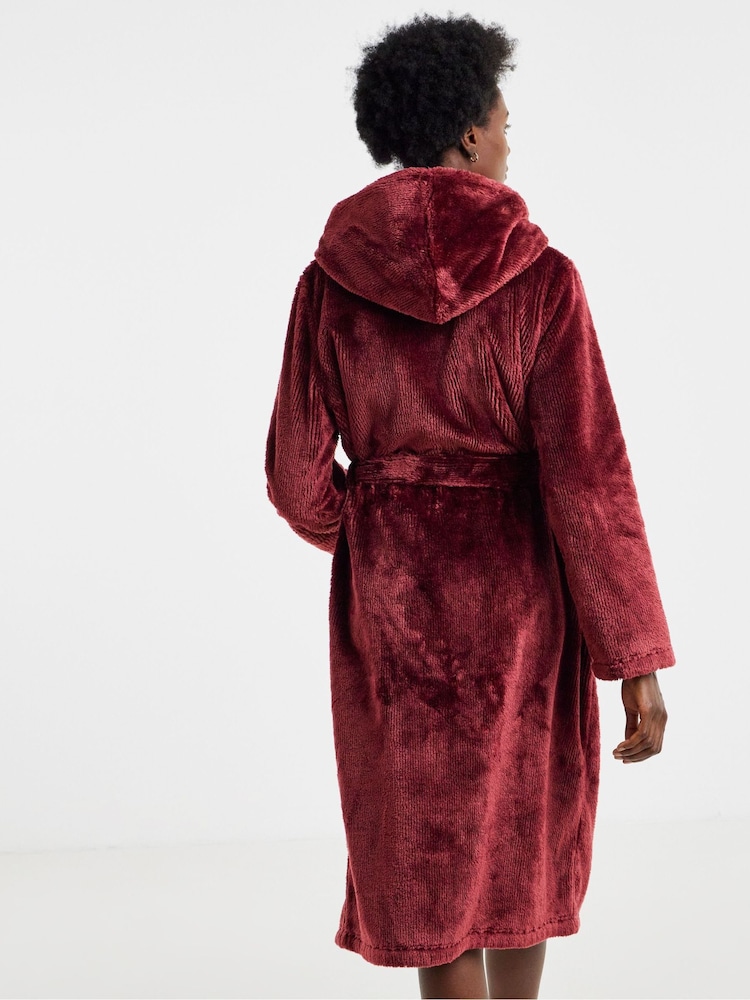 Figleaves Red Luxe Plush Robe - Image 2 of 4 Figleaves Red Luxe Plush Robe - Image 2 of 4