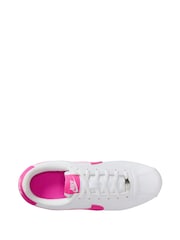 Nike White/Pink Youth Cortez Trainers - Image 5 of 6