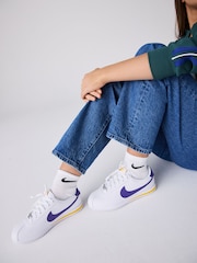 Nike White/Blue Youth Cortez Trainers - Image 1 of 13