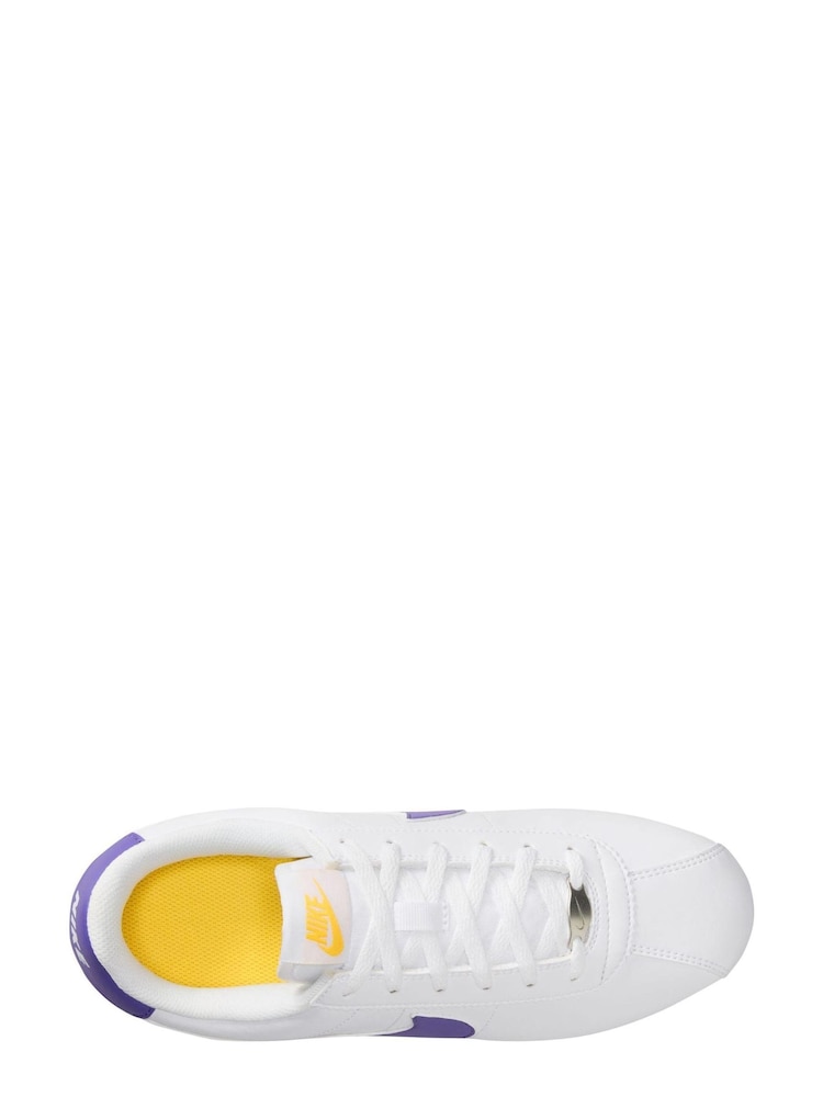 Nike White/Blue Youth Cortez Trainers - Image 10 of 13