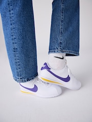 Nike White/Blue Youth Cortez Trainers - Image 2 of 13