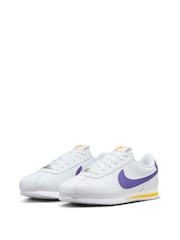Nike White/Blue Youth Cortez Trainers - Image 7 of 13