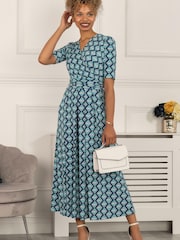 Jolie Moi Green Paislyn Pleat Jersey Maxi Dress - Image 5 of 5