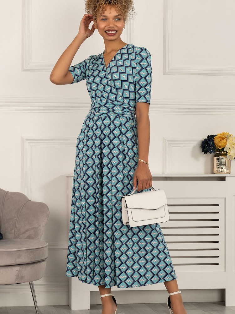 Jolie Moi Green Paislyn Pleat Jersey Maxi Dress - Image 5 of 5