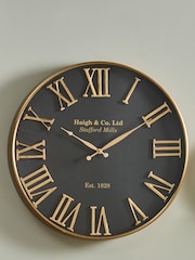 Pacific Gold Antique Bronze Gold Metal Round Wall Clock - Image 1 of 2
