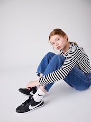 Nike Black Youth Cortez Trainers - Image 2 of 9