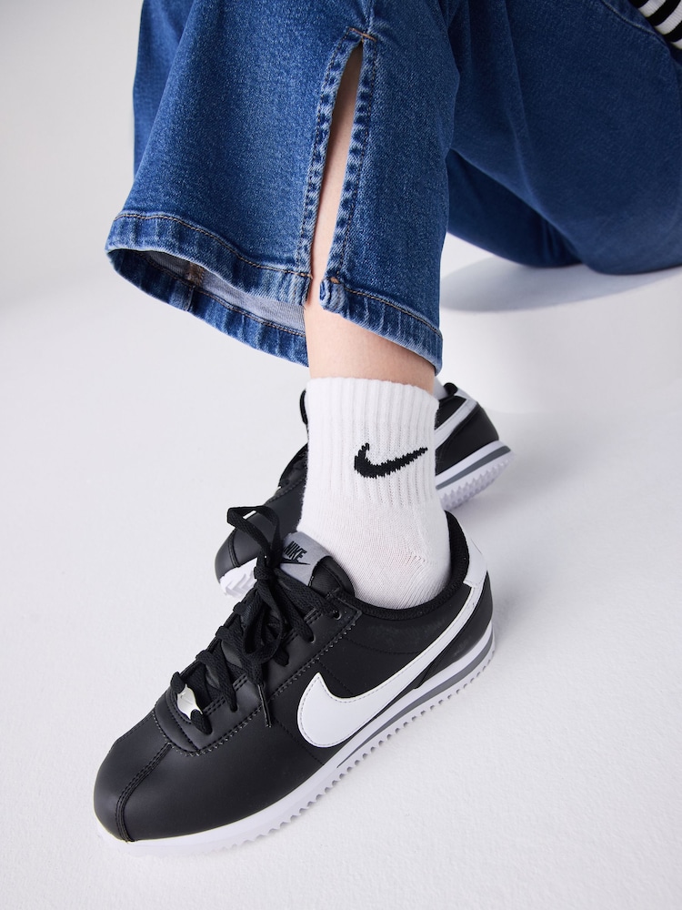 Nike Black Youth Cortez Trainers - Image 3 of 9