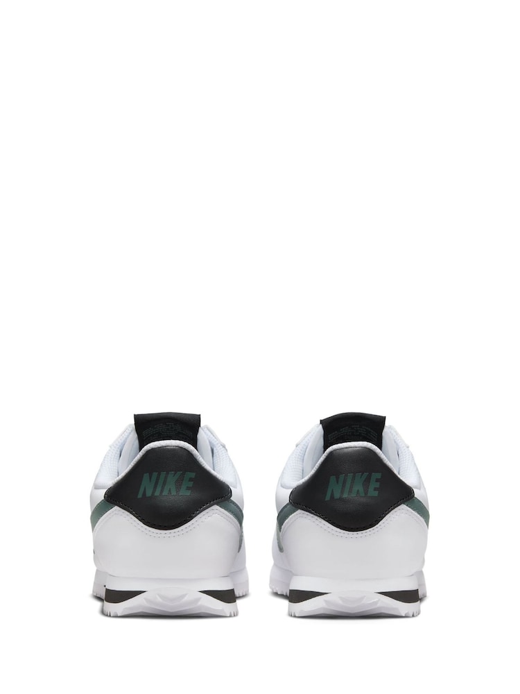 Nike White/Green Youth Cortez Trainers - Image 10 of 13