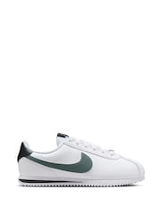 Nike White/Green Youth Cortez Trainers - Image 5 of 13