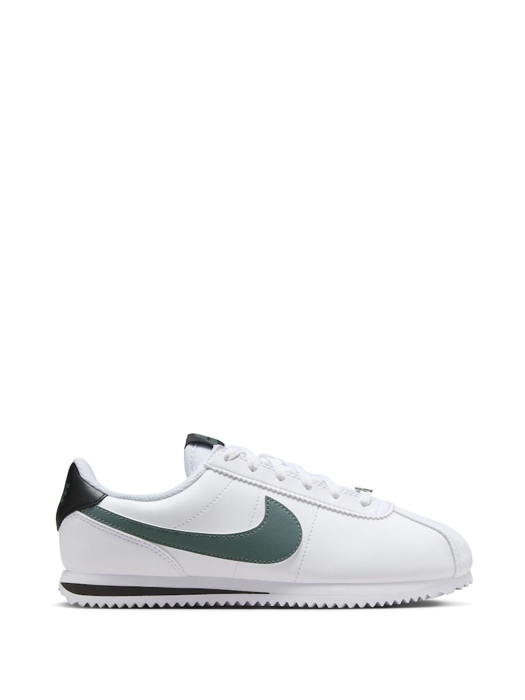 Nike White/Green Youth Cortez Trainers - Image 5 of 13