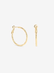 Inicio Gold Tone Diamond Cut Hoops Earrings - Image 1 of 1