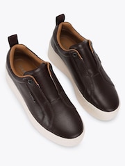 Carvela Red Connected Laceless Leather Trainers - Image 2 of 4