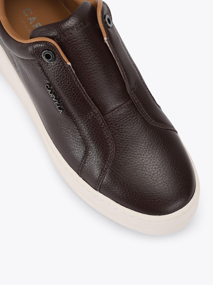 Carvela Red Connected Laceless Leather Trainers - Image 4 of 4