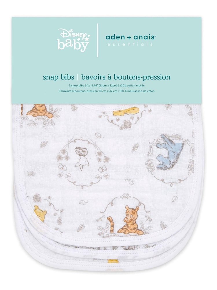aden + anais Essentials Disney Winnie + Friends Snap Bibs 3 Pack - Image 2 of 4