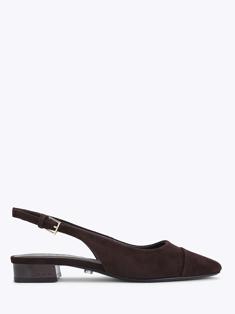 Carvela Chocolate Brown Amelia Suede Slingback Shoes - Image 1 of 4 Carvela Chocolate Brown Amelia Suede Slingback Shoes - Image 1 of 4