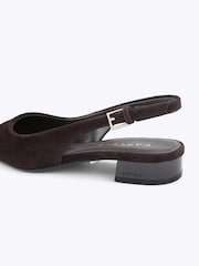 Carvela Chocolate Brown Amelia Suede Slingback Shoes - Image 3 of 4