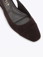 Carvela Chocolate Brown Amelia Suede Slingback Shoes - Image 4 of 4