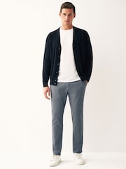 Blue Grey Slim Fit Stretch Chinos Trousers - Image 1 of 8