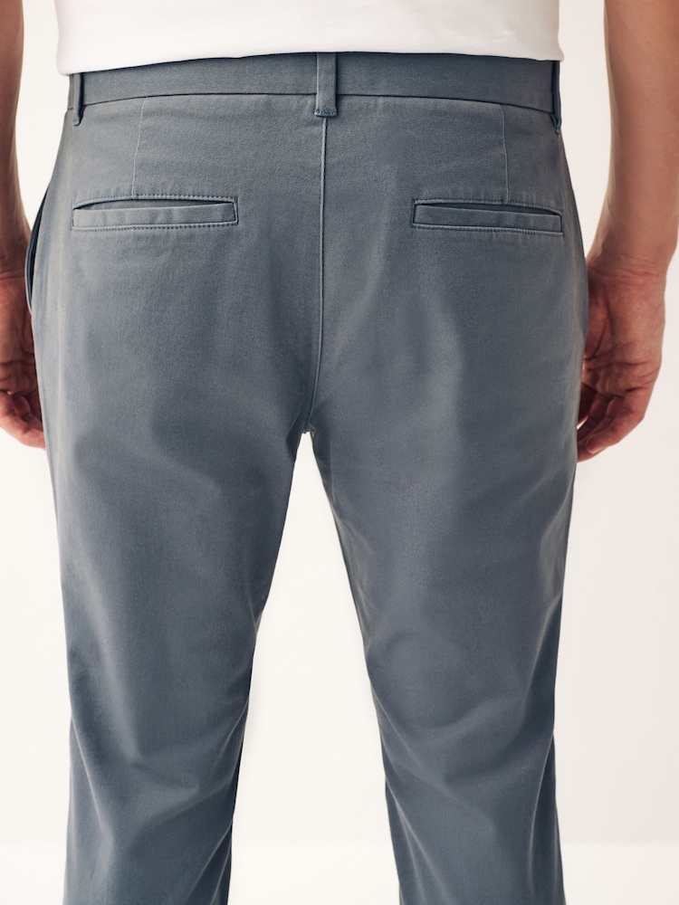 Blaugrau - Schmale Passform - Stretch-Chinohose - Image 3 of 8