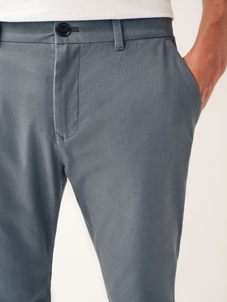 Blaugrau - Schmale Passform - Stretch-Chinohose - Image 4 of 8